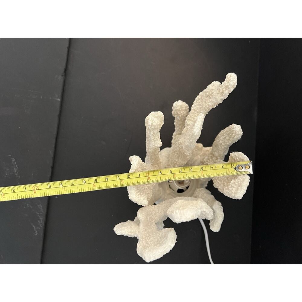 Small Coral Table Accent Lamp Coastal Ocean Beach Organic Realistic Resin 7.5”H - Picture 11 of 12